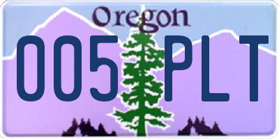 OR license plate 005PLT