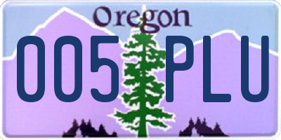 OR license plate 005PLU