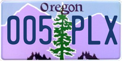 OR license plate 005PLX