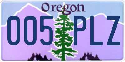 OR license plate 005PLZ