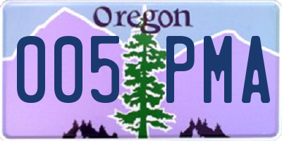 OR license plate 005PMA