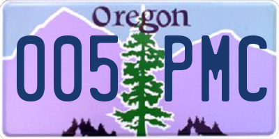 OR license plate 005PMC