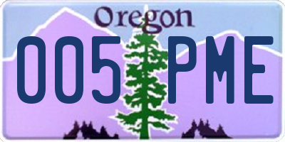 OR license plate 005PME