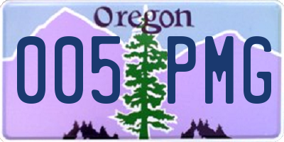 OR license plate 005PMG