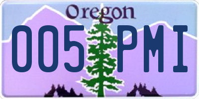 OR license plate 005PMI