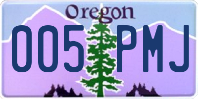 OR license plate 005PMJ