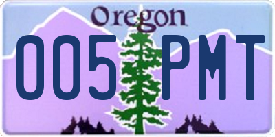 OR license plate 005PMT