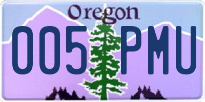 OR license plate 005PMU