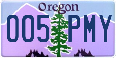 OR license plate 005PMY