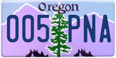 OR license plate 005PNA