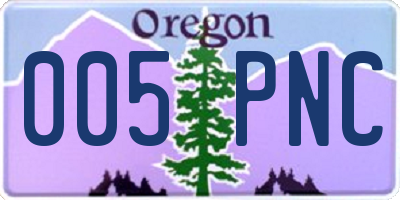 OR license plate 005PNC
