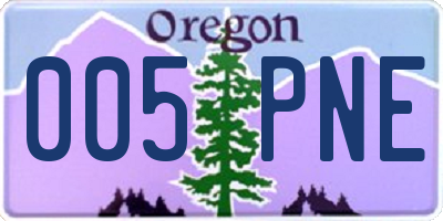 OR license plate 005PNE