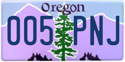 OR license plate 005PNJ