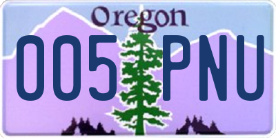 OR license plate 005PNU
