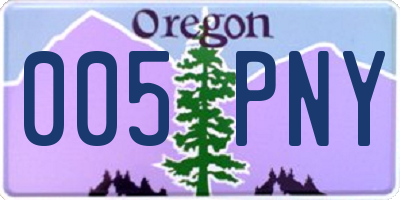 OR license plate 005PNY