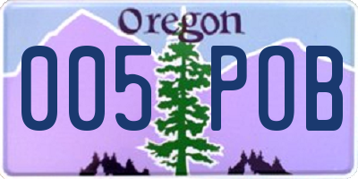 OR license plate 005POB