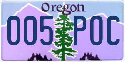 OR license plate 005POC