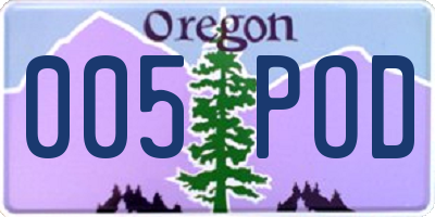 OR license plate 005POD