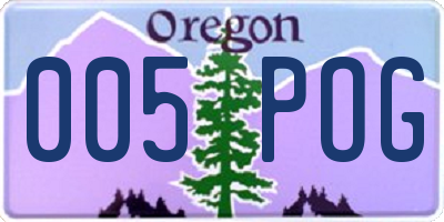 OR license plate 005POG
