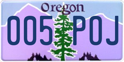 OR license plate 005POJ