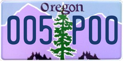 OR license plate 005POO