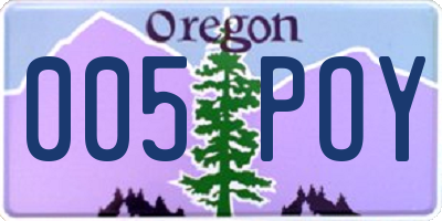 OR license plate 005POY