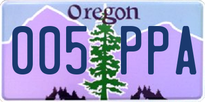 OR license plate 005PPA