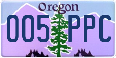 OR license plate 005PPC