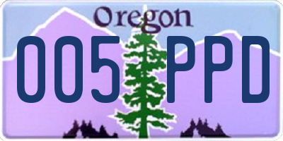 OR license plate 005PPD