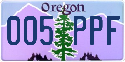 OR license plate 005PPF