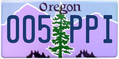 OR license plate 005PPI