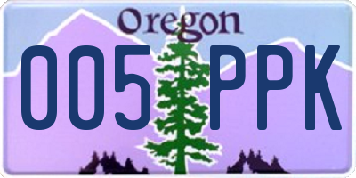 OR license plate 005PPK