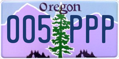 OR license plate 005PPP