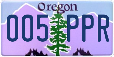 OR license plate 005PPR