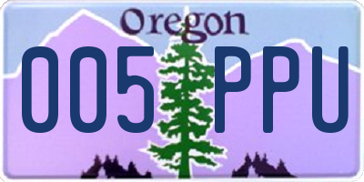 OR license plate 005PPU
