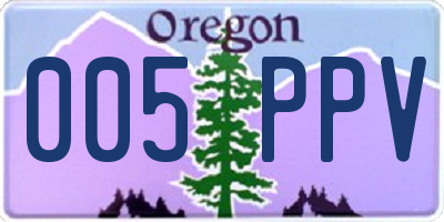 OR license plate 005PPV
