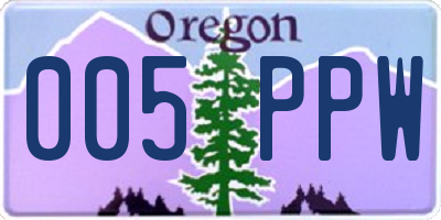 OR license plate 005PPW
