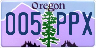 OR license plate 005PPX