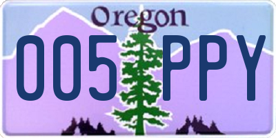 OR license plate 005PPY