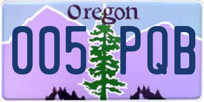 OR license plate 005PQB