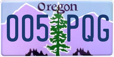 OR license plate 005PQG