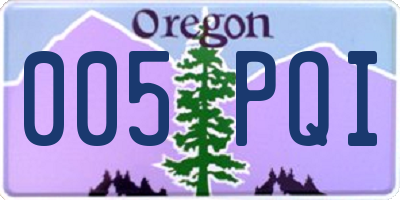 OR license plate 005PQI