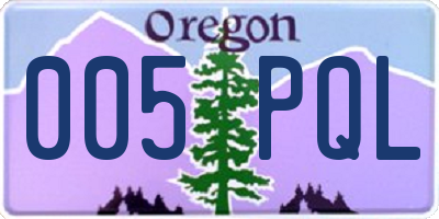 OR license plate 005PQL
