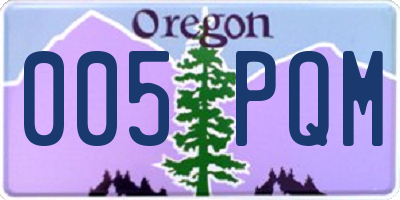 OR license plate 005PQM