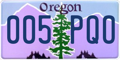 OR license plate 005PQO
