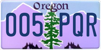 OR license plate 005PQR