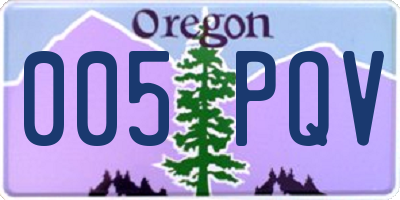 OR license plate 005PQV
