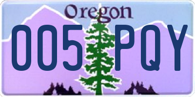 OR license plate 005PQY