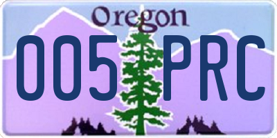 OR license plate 005PRC