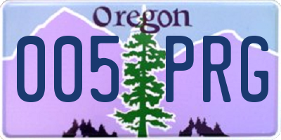 OR license plate 005PRG